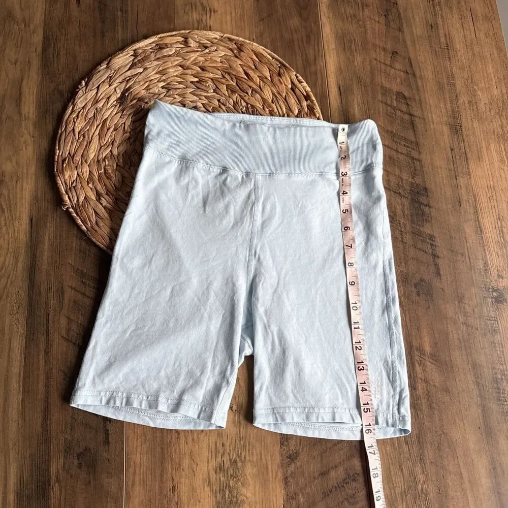 FP Movement Free People Womens Light Blue Biker Shorts Medium Cotton Blend - Picture 2 of 6